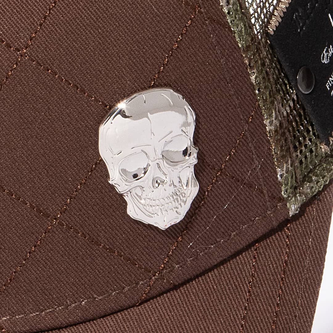 Cross Stitch Skull Brown