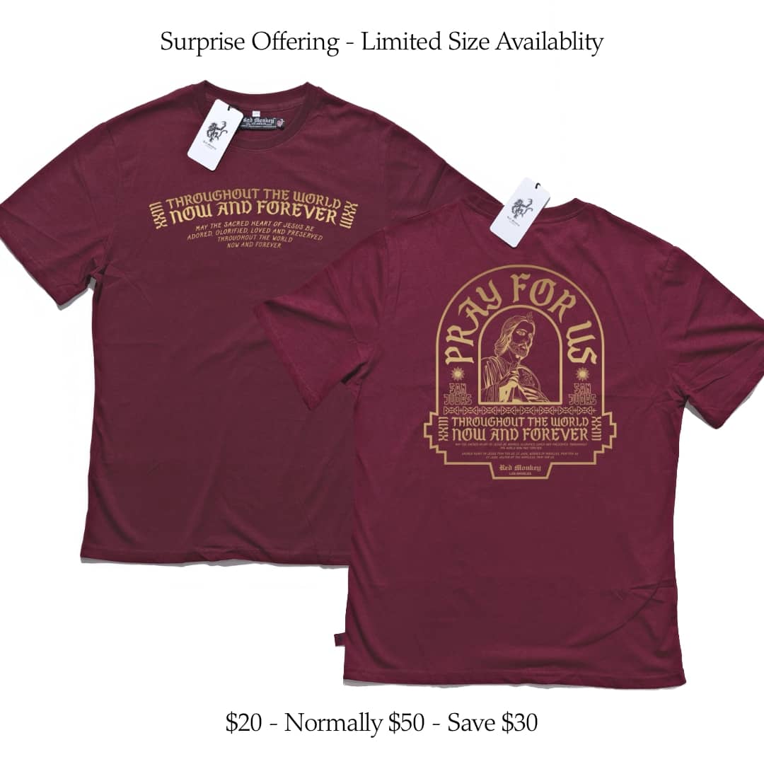 Saint Jude Tee Burgundy