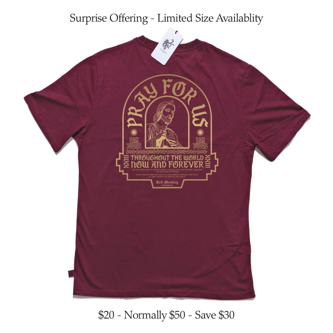 Saint Jude Tee Burgundy